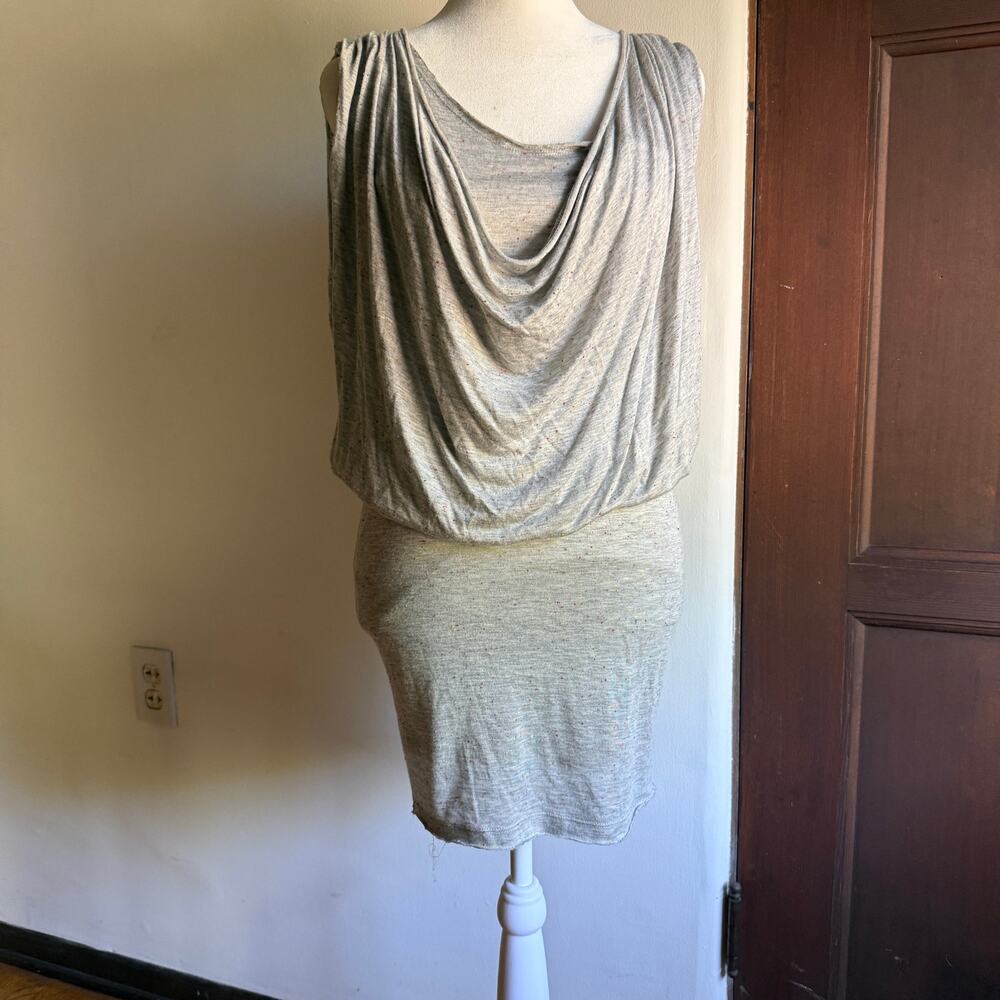 ALICE + OLIVIA Air | Y2K Heather Gray Speckle Blouson top bodycon Dress | M